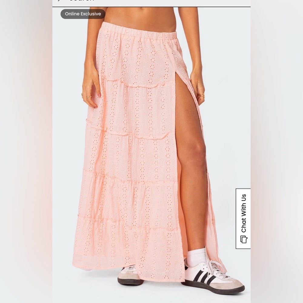 Edikted Light Pink Maxi Skirt - Picture 2 of 10